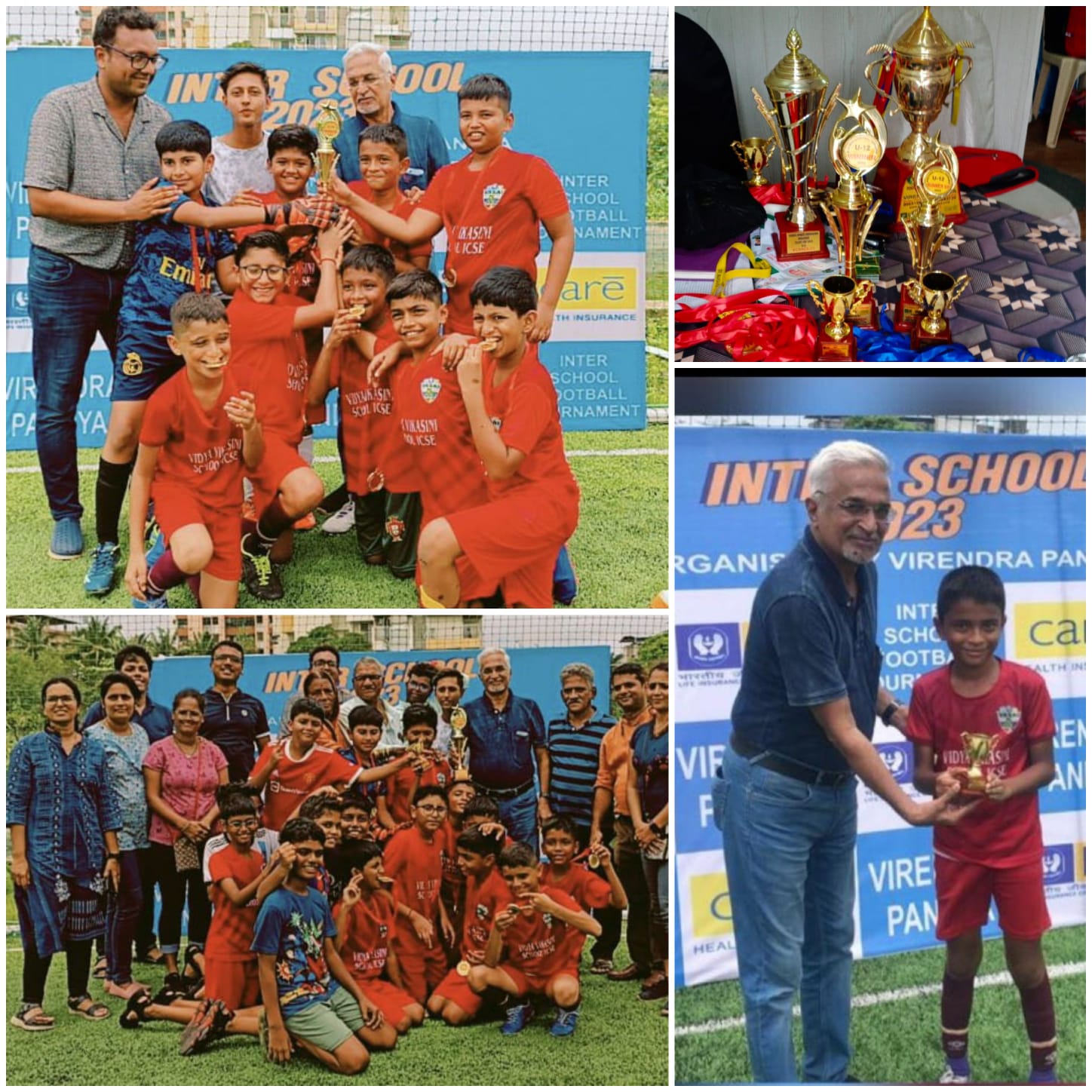 Today Under 14 years Inter School Football Tournament , Winner/ Runnerup/ Man of the Match / Best Goal Keeper. Prize Distribution.
